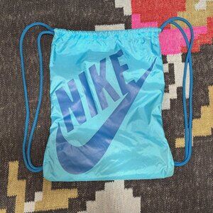 Nike Unisex Heritage Drawstring Gym Sack Bag, Two-Tone Blue